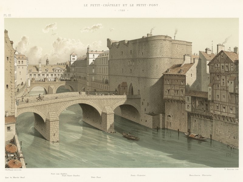Petit-Chatelet og Petit-Pont, 1780 af French School