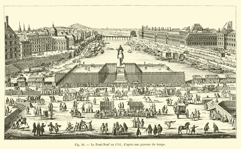 Pont-Neuf i 1702, fra en gravering fra tiden af French School
