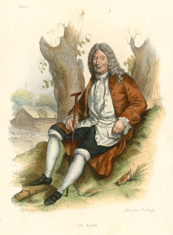 Le Sage (farvet gravering) af French School