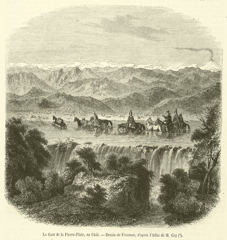 Le Saut de la Pierre-Plate, i Chile (gravering) af French School