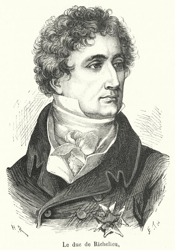 Hertugen af ​​Richelieu (gravering) af French School