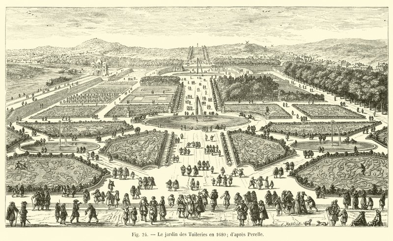 Tuilerihaven i 1680; efter Perelle af French School