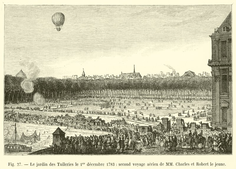 Tuileriehaven den 1. december 1783, anden flyrejse for MM Charles og Robert den Yngre af French School