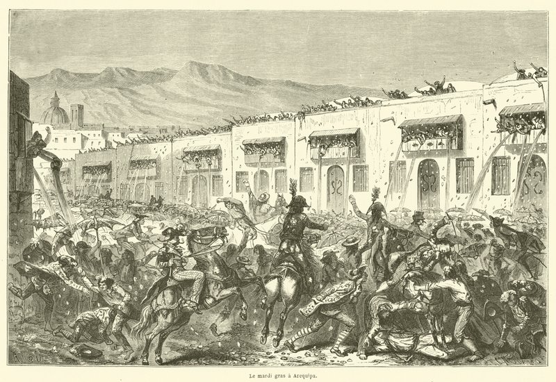 Le mardi gras a Arequipa (gravering) af French School