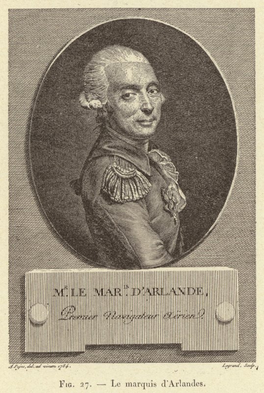 Markisen af ​​Arlandes (gravering) af French School