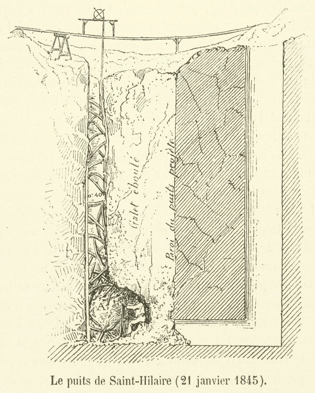 Brønden i Saint-Hilaire, 21. januar 1845 (gravering) af French School