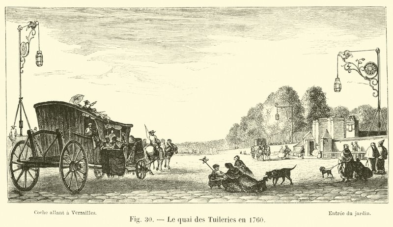 Quai des Tuileries i 1760 af French School