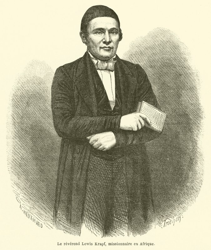 Pastor Lewis Krapf, missionær i Afrika (gravering) af French School