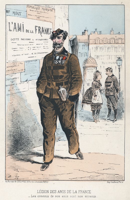 Legion of Friends of France (farvet gravering) af French School