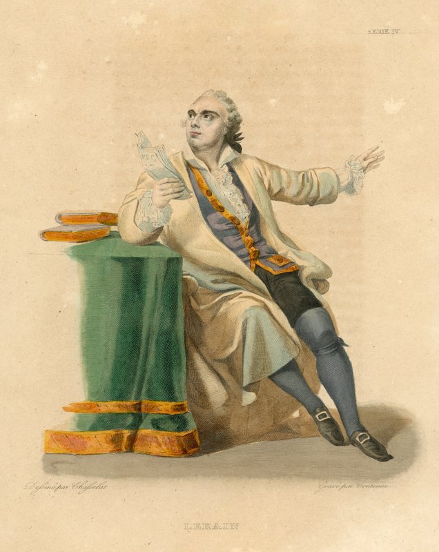 Lekain (farvet gravering) af French School