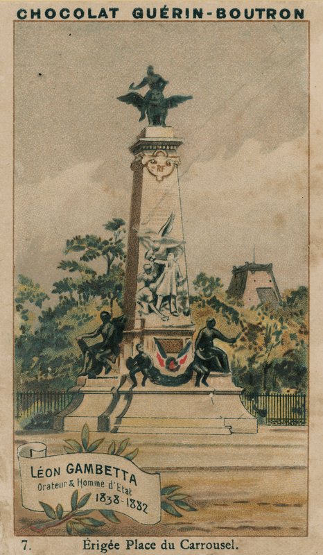 Leon Gambetta, taler og statsmand, 1838-1882, Erigee Place du Carrousel af French School