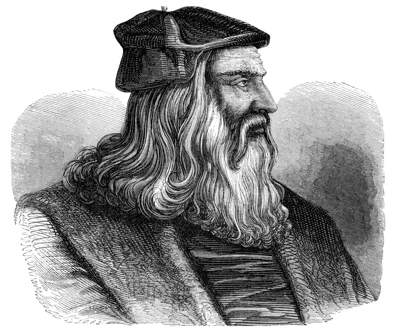 Leonardo Da Vinci (gravering) af French School
