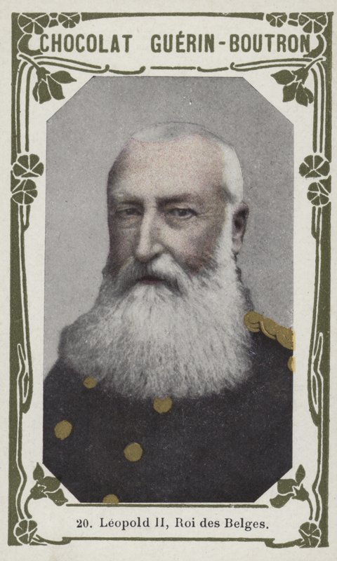 Leopold II, konge af belgierne (farvet foto) af French School