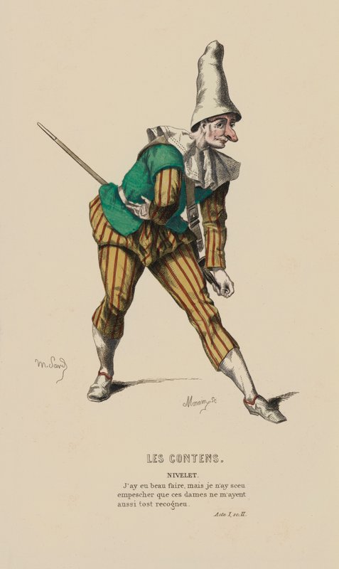 Les Contens, Nivelet (farvet gravering) af French School