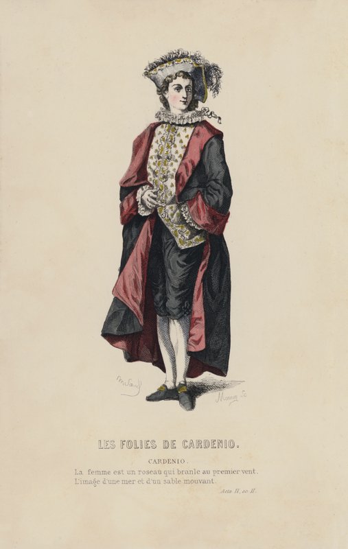 Les Folies De Cardenio, Cardenio (farvet gravering) af French School
