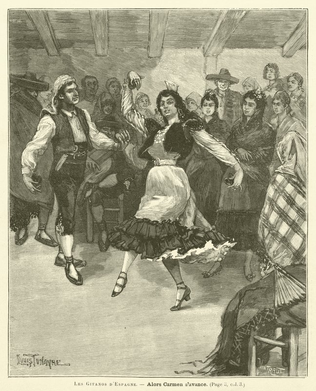 Gitanos i Spanien (gravering) af French School
