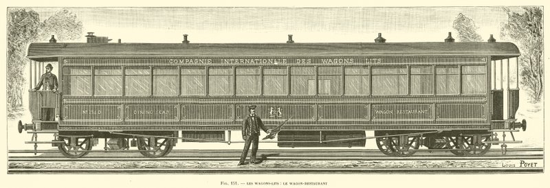 The Wagons-Lits, the Vogn-Restaurant (gravering) af French School