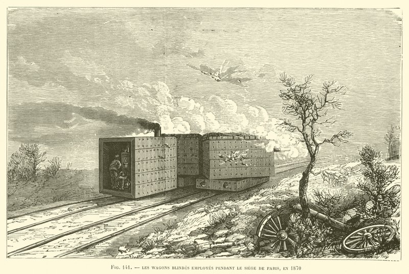 De blinde vogne ansat under belejringen af ​​Paris i 1870 (gravering) af French School