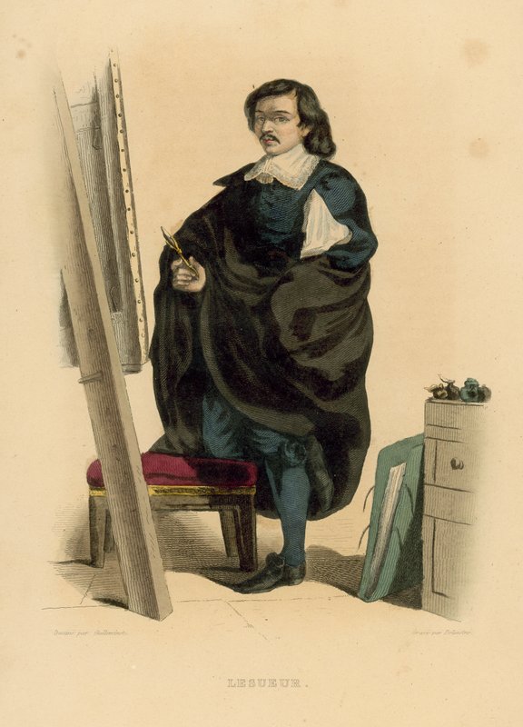 Lesueur (farvet gravering) af French School