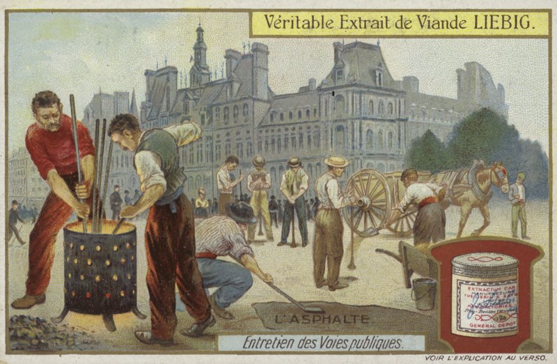 Liebig-kort med vejvedligeholdelse af French School