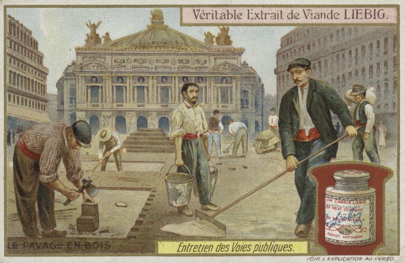 Liebig-kort med vejvedligeholdelse af French School