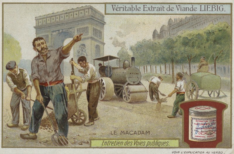 Liebig-kort med vejvedligeholdelse af French School