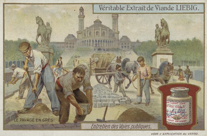 Liebig-kort med vejvedligeholdelse af French School