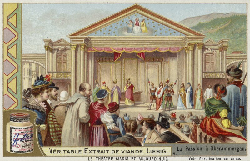 Liebig-kort med Oberammergau Passion Play af French School