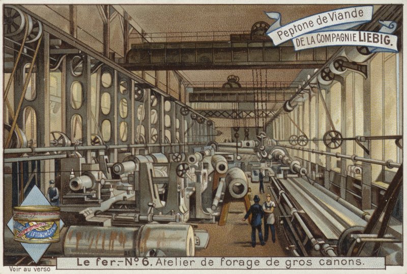 Liebig-kort med jernindustrien af French School
