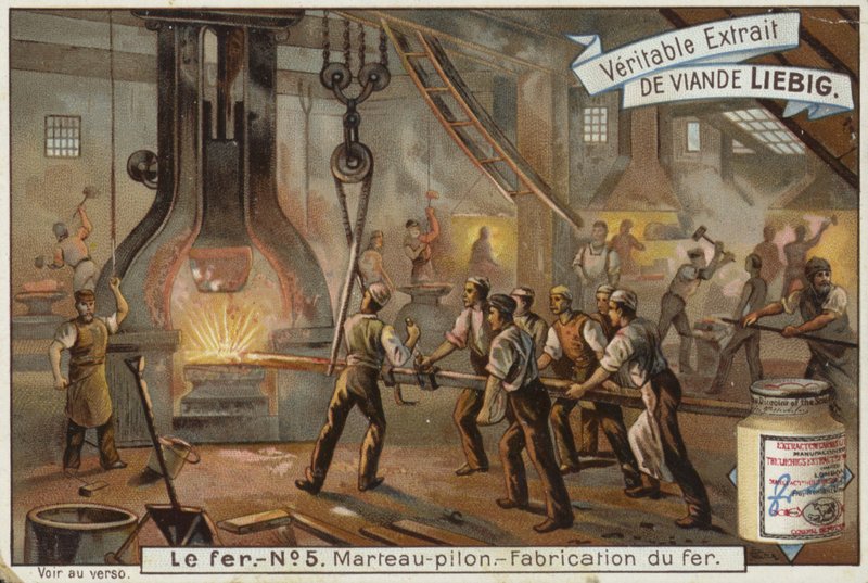 Liebig-kort med jernindustrien af French School