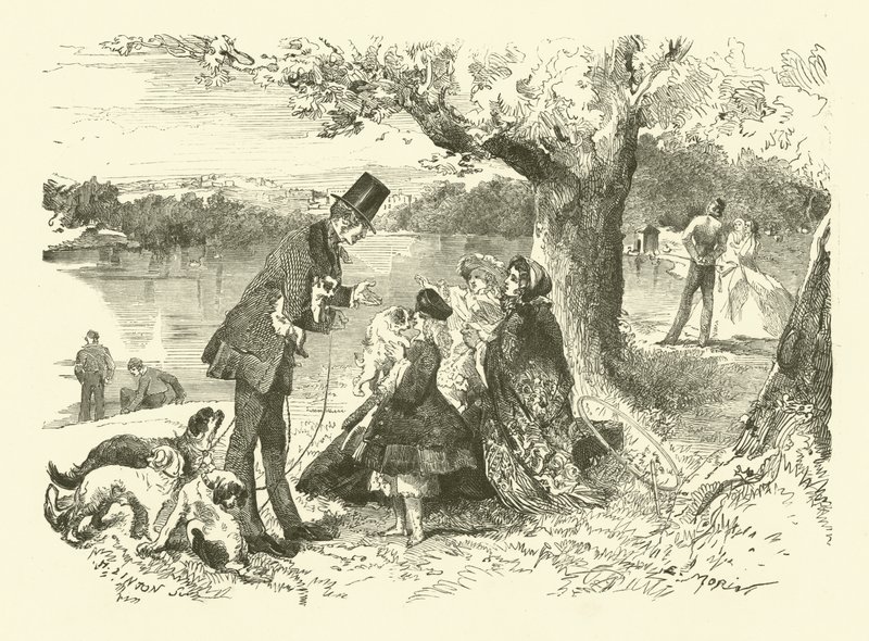 Livet i England: hundesælger i Hyde Park (gravering) af French School