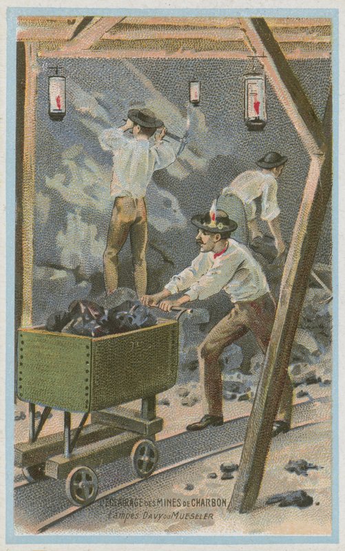 Belysning af kulminer, Davy-lamper eller Mueseler-lamper af French School
