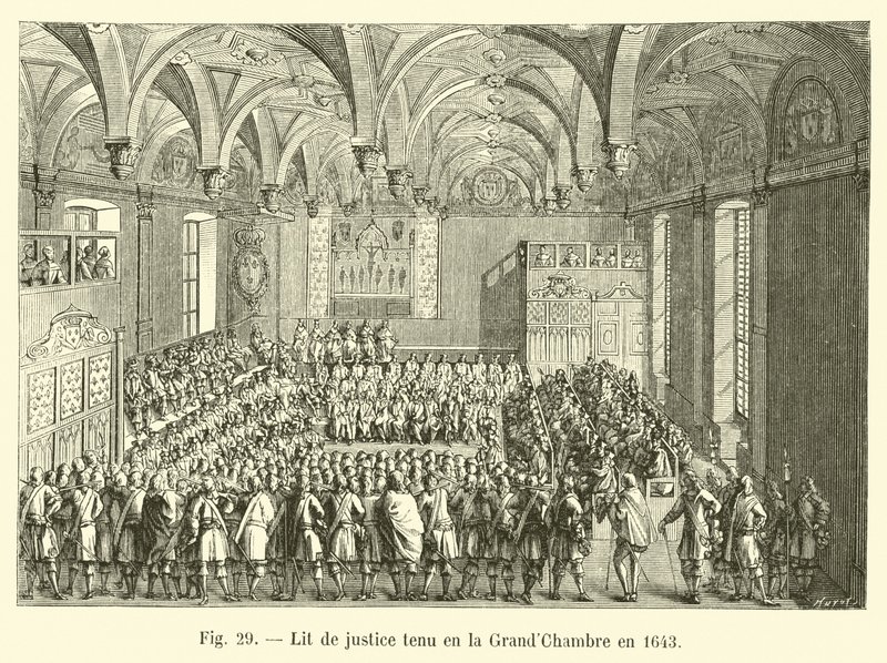 Lit de justice holdt i Storkammeret i 1643 af French School