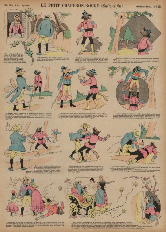 Rødhætte (farvet indgravering) af French School