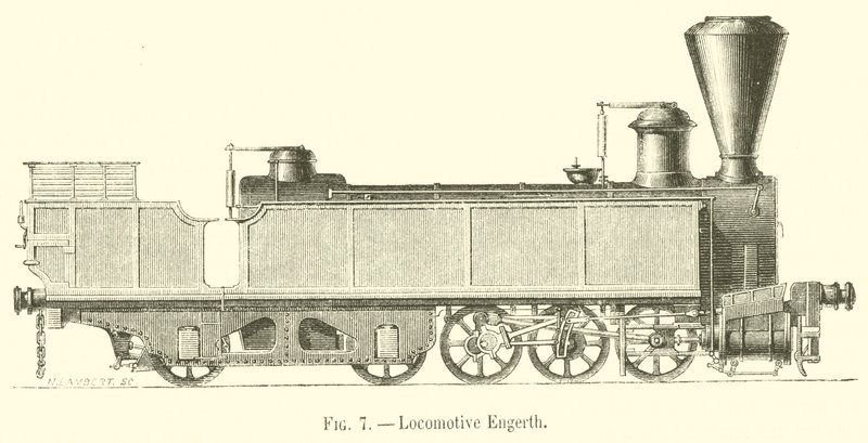 Lokomotiv Engerth (gravering) af French School