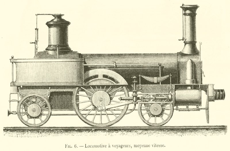 Passagerlokomotiv, medium hastighed (gravering) af French School