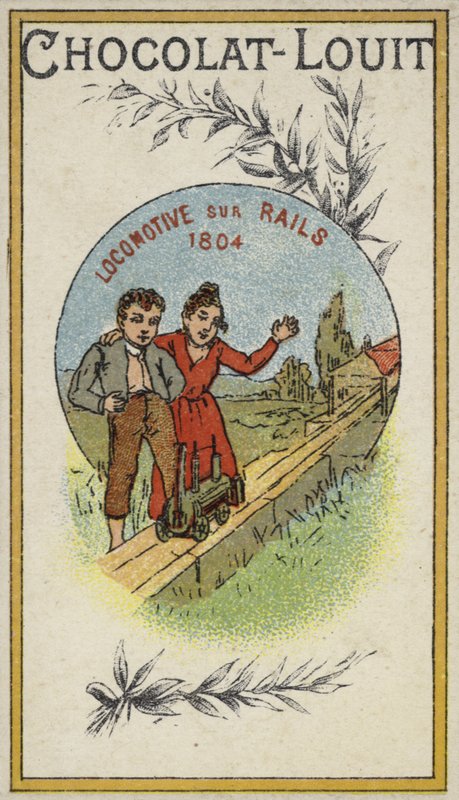 Lokomotiv på skinner, 1804 af French School