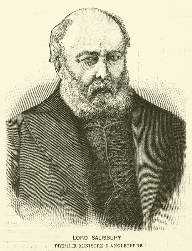 Lord Salisbury, britisk premierminister (gravering) af French School