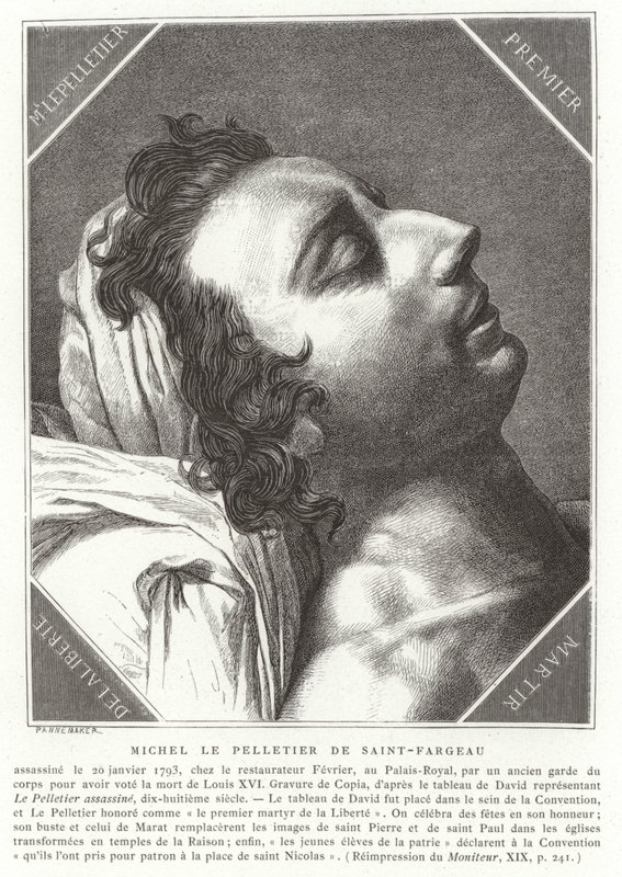 Louis-Michel le Peletier, Marquis de Saint-Fargeau, fransk revolutionær politiker, 1793 af French School