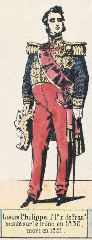 Louis-Philippe, 71. konge af Frankrig, besteg tronen i 1830, døde i 1851 (farvestik) af French School