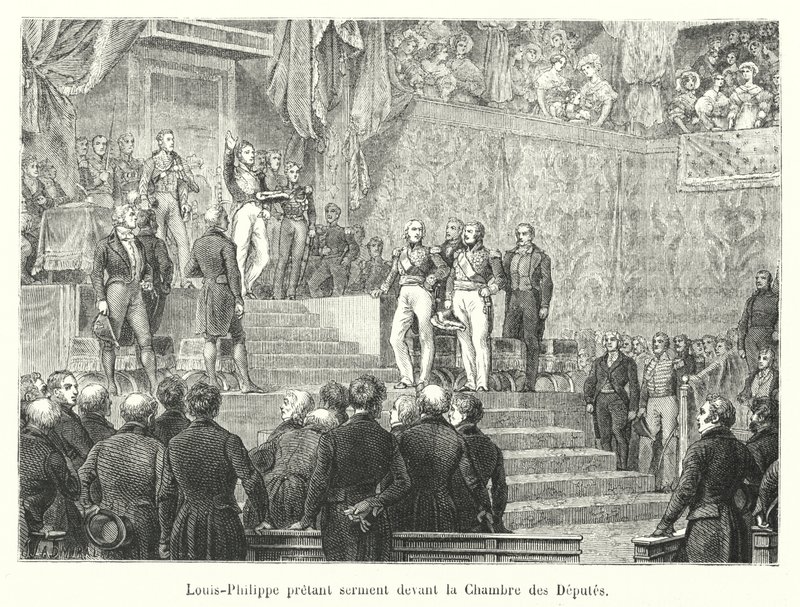 Louis-Philippe aflægger ed for Deputeretkammeret af French School