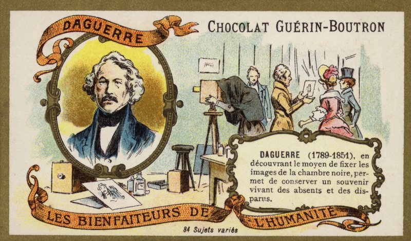 Louis Daguerre, fransk fotografisk pioner (chromolitho) af French School