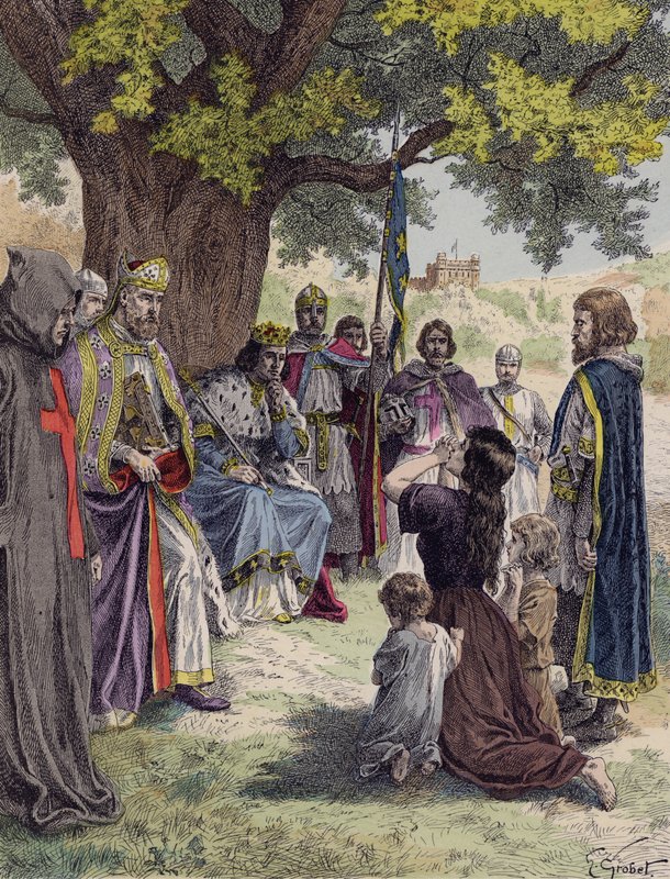 Ludvig IX af Frankrig uddeler retfærdighed under et egetræ i Vincennes af French School