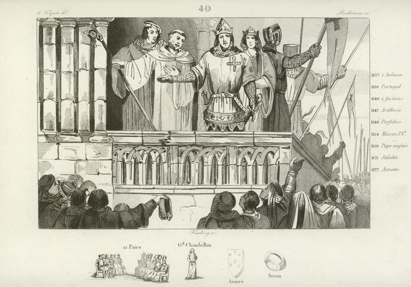 Louis VII of France raising support for the Second Crusade, c1147  af French School