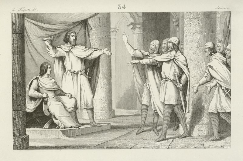 Louis V, last Carolingian King of Western Francia  af French School