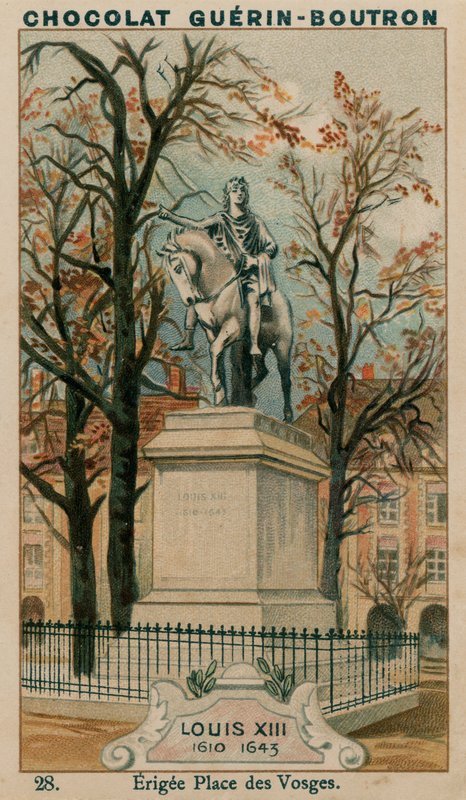 Ludvig XIII, 1610-1643, opført Place des Vosges af French School