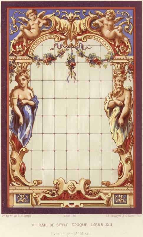 Ludvig XIII-stil farvet glas af French School