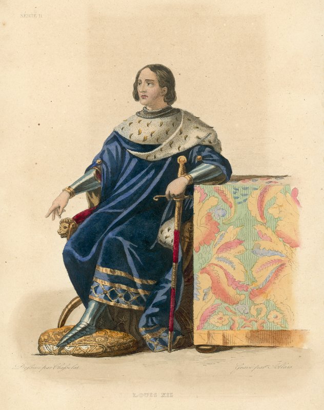 Louis XII (farvet gravering) af French School