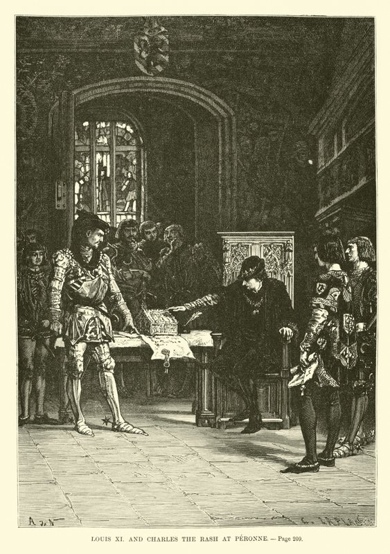 Ludvig XI og Karl den Udslæt ved Peronne af French School