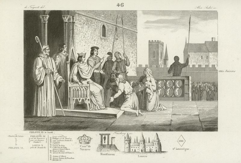Louis X of France emancipates the serfs, 1315  af French School